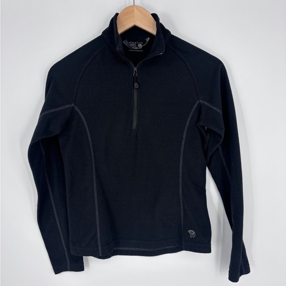 Mountain Hardwear Fleece Pullover Womens Small Black Quarter Zip Gorpcore Hiking